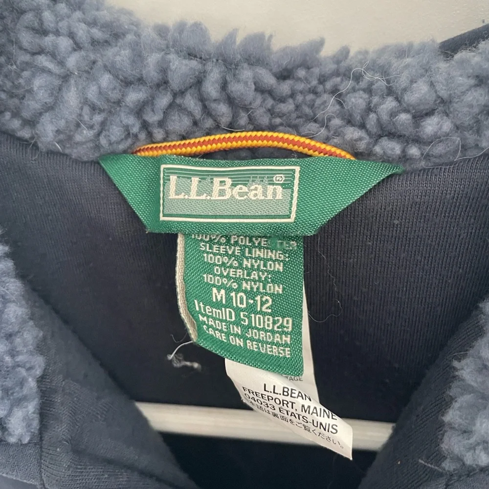 L.L. Bean boys blue high-pile Fleece full zip hoodie - Picture 2 of 4